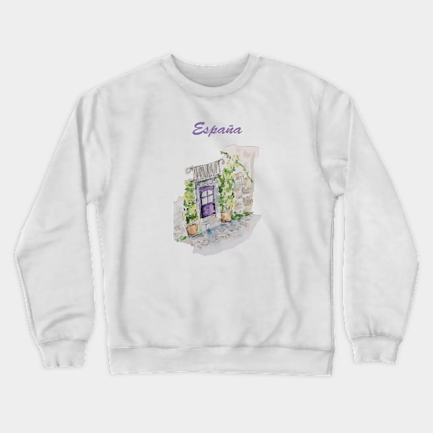 Spanish Lavender Doorway & Lemon Trees Crewneck Sweatshirt by Lavender and Lemons